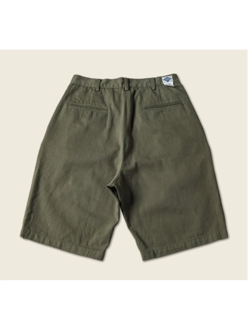 Classic Straight Leg Double Pleated Shorts Olive Non Stock Mfg. Co M 100% Cotton